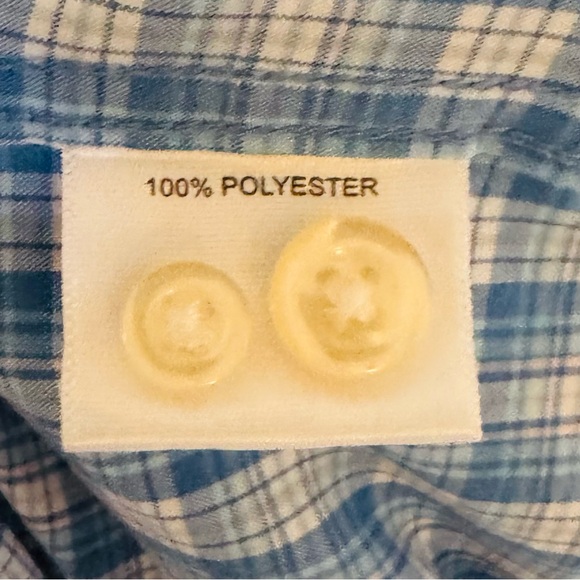 NWOT Peter Millar 100% Polyester Blue & White Men’s XXL Long Sleeve Button Up - Picture 6 of 6